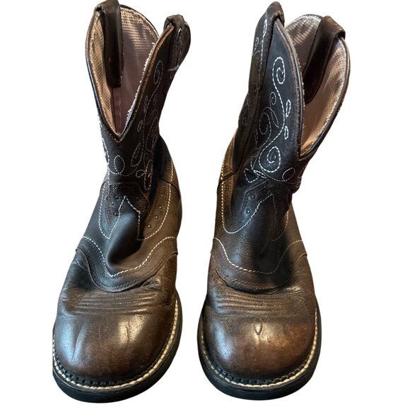 Justin Gypsy Western Cowboy Boots Size 10B Leather Upper embroidery - Picture 3 of 7